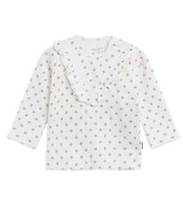 Hust and Claire Bluse - Alfrida - Hvid m. Blomster/Flse