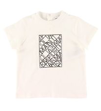 Emporio Armani T-shirt - Hvid m. Broderi