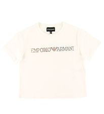 Emporio Armani T-shirt - Hvid m. Pailletter