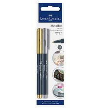 Faber-Castell Tuscher - Metallic Pen - 2 stk - Guld/Slv