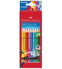 Faber-Castell Farveblyanter m. Viskelæder - Grip - 10 stk - Mult