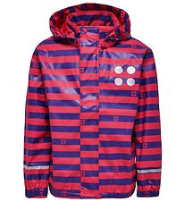LEGO® Wear Regnjakke - Mørk Pink/Lillastribet
