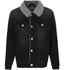 Mads Nrgaard Denimjakke m. For - Ziggilo Sherpa - Sort Denim