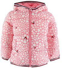 Tommy Hilfiger Dynejakke - Baby Printed Puffer - Rosa m. Hjerter Tommy Hilfiger Dynejakke - Baby Printed Puffer - Rosa m. Hjerter