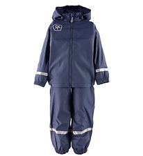 Color Kids Regntj m. Seler/Fleece - PU - Dress Blues