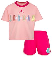 Jordan Sweatshorts/T-shirt - Girls Bff - Rush Pink m. Print