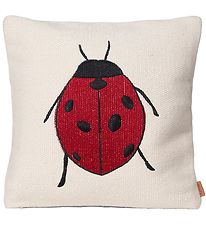 ferm Living Pude - Forest Embroidered - 40x40 cm - Ladybird