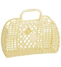 Sun Jellies Lille Foldekurv - Retro - 26x21x12 cm - Yellow