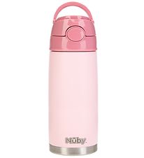 Nuby Termoflaske m. Sugerør - 420ml - Pink