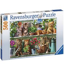 Ravensburger Puslespil - 500 Brikker - Cats On The Shelf