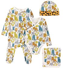 Stella McCartney Kids Gaveæske - 4 Dele - Hvid med Kattedyr Stella McCartney Kids Gaveæske - 4 Dele - Hvid med Kattedyr