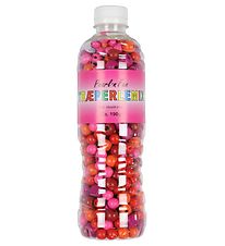 Pearl'n Fun Træperler m. Elastiksnor - 190 gram - Rød/Pink/Orang