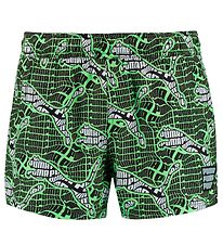 Puma Badeshorts - Grn m. Print