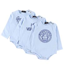 Versace Gaveske - Bodyer l/ - 3-pak - Baby Blue