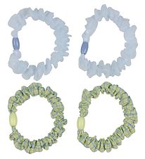 Bows By Str Scrunchie - 4-pak - Julie - Bl/Grn Mix