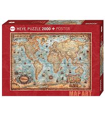 Heye Puzzle Puslespil - Sømands-Verdenskort - 2000 Brikker