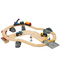 BRIO Tog- Og Vejbane Lodsesæt - 32 dele - Grå/Træ 33210