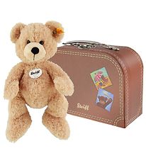 Steiff Bamse i Kuffert - Fynn - 28 cm - Beige