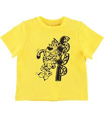 Stella McCartney Kids T-shirt - Gul m. Leopard