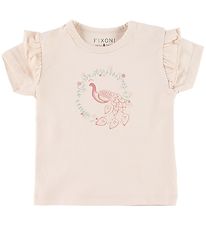 Fixoni T-shirt - Pudder m. Påfugl