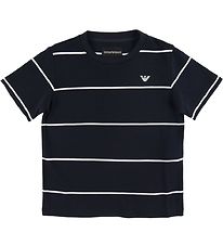 Emporio Armani T-shirt - Navy m. Striber