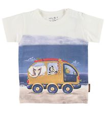 Hust and Claire T-shirt - Anker - Hvid m. Print