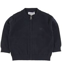 Emporio Armani Cardigan - Bomuld/Uld - Navy