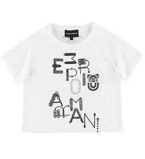 Emporio Armani T-shirt - Hvid m. Broderi
