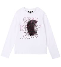 DKNY Bluse - Junior D3 - Hvid m. Tryk