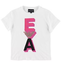 Emporio Armani T-shirt - Hvid m. Pink/Guld
