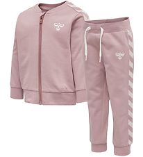 Hummel Sweatst - HMLBille - Rosa m. Hvid