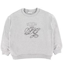 Dolce & Gabbana Sweatshirt - Gråmeleret m. Broderi