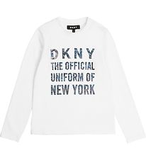 DKNY Bluse - Hvid m. Tekst