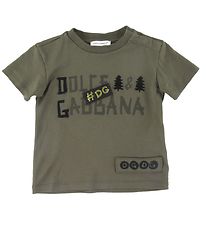 Dolce & Gabbana T-shirt - Giardiniere Maschio - Armygrøn m. Prin