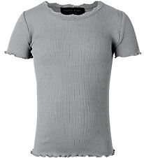 Rosemunde T-shirt - Silke/Bomuld - Lysegrå