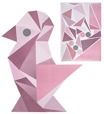 Sebra Wallstickers - Rosa Geometrisk Fugl