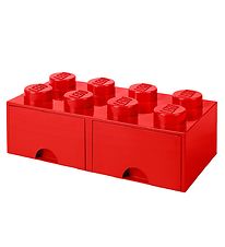 Lego Storage Opbevaringsskuffe - 8 Knopper - 50x25x18 - Rød