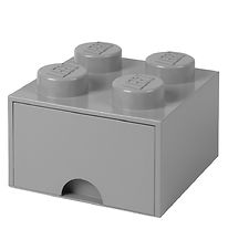 LEGO® Storage Opbevaringsskuffe - 4 Knopper - 25x25x18 - Grå