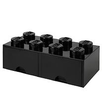 Lego Storage Opbevaringsskuffe - 8 Knopper - 50x25x18 - Sort