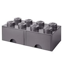 Lego Storage Opbevaringsskuffe - 8 Knopper - 50x25x18 - Mørkegrå