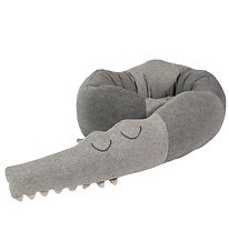 Sebra Pude - Strikket Krokodille - 190 cm - Elephant Grey