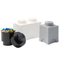 LEGO® Storage Opbevaringsbokse - 3-pak - 18x25x12,5 cm - Hvid/Gr