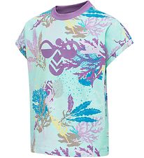 Hummel T-shirt - hmlSea - Lilla m. Mønster