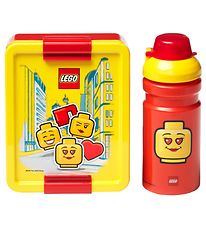 Lego Storage Madkasse/Drikkedunk - Iconic Girl - Rød/Gul