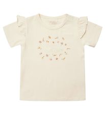 Petit by Sofie Schnoor T-shirt - Penelope - Off White m. Blomste