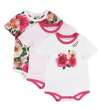 Dolce & Gabbana Gaveske - Bodyer k/ - 3 stk. - Hvid/Rosa