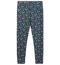 Hust and Claire Leggings - Ludo - Viskose/Bambus - Navy m. Bloms