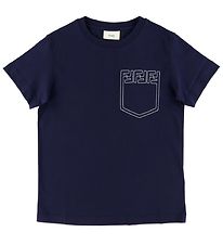 Fendi T-shirt - Navy m. Hvid Brodering