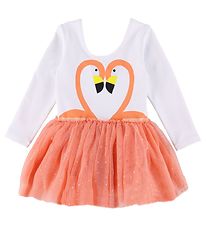 Stella McCartney Kids Kjole - Hvid/Rosa m. Tyl/Flamingoer