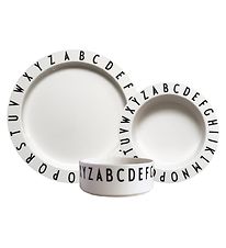 Design Letters Spisesæt - Tritan - 3 dele - Eat & Learn - Hvid